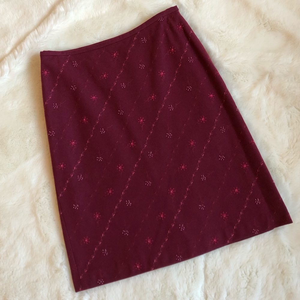 Ann Taylor Beaded and Embroidered Skirt